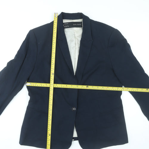 Zara Basic Women’s Blue XL Blazer Jacket One Button Tailored