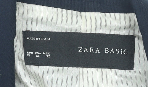 Zara Basic Women’s Blue XL Blazer Jacket One Button Tailored