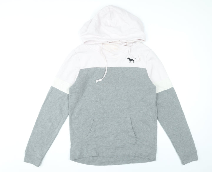 Victoria's Secret PINK Women's Grey White Sequin Logo Hoodie XS