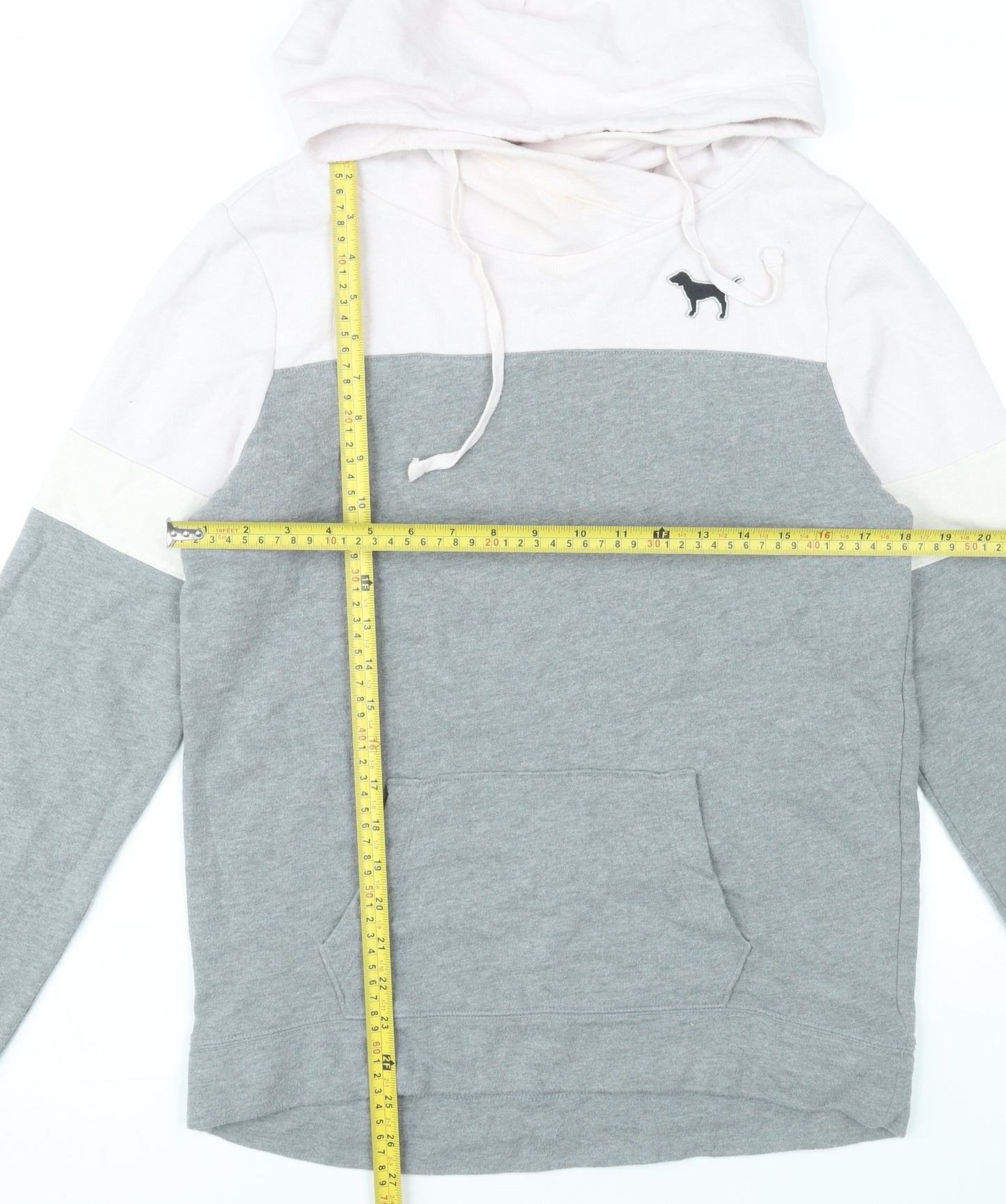 Victoria's Secret PINK Women's Grey White Sequin Logo Hoodie XS