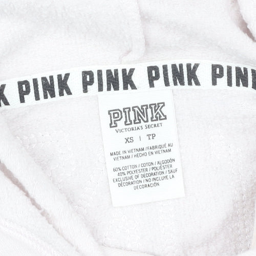 Victoria's Secret PINK Women's Grey White Sequin Logo Hoodie XS