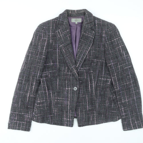 Marks & Spencer Womens Multicoloured Wool Tweed Blazer UK 12