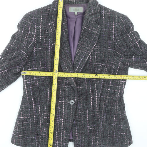 Marks & Spencer Womens Multicoloured Wool Tweed Blazer UK 12