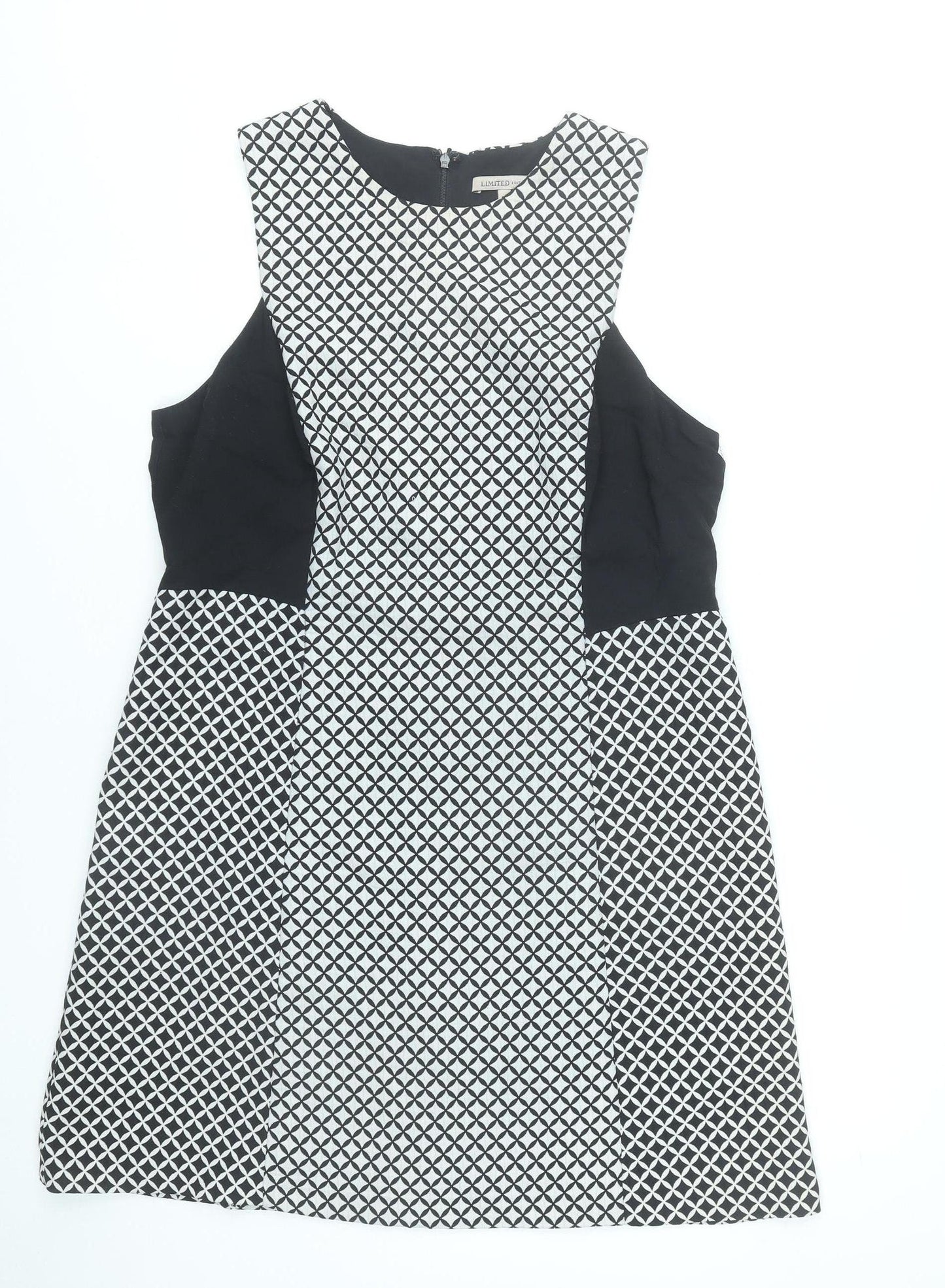 Marks and Spencer Women’s Black White Geometric A-Line Dress UK 16