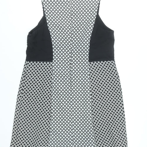 Marks and Spencer Women’s Black White Geometric A-Line Dress UK 16