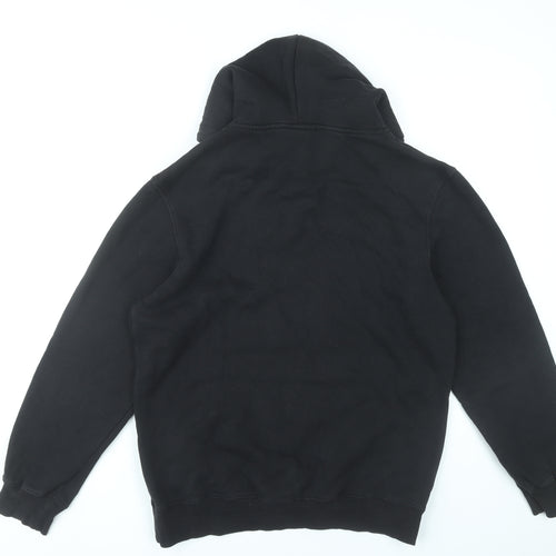 H&M Mens Black Pullover Hoodie Regular Fit M Graphic Logo