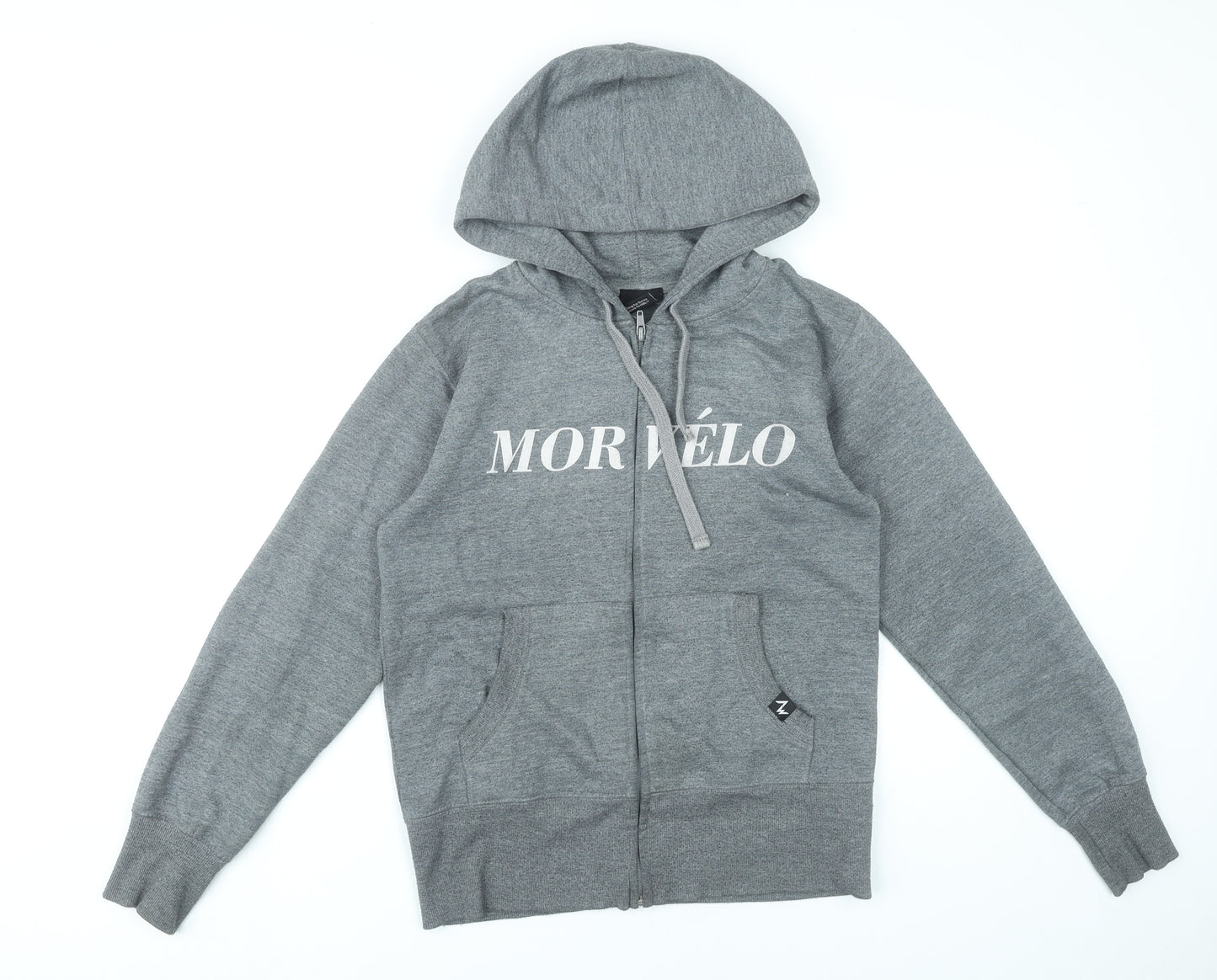 Morvélo Men’s Grey Full Zip Hoodie M Sports Cotton Blend
