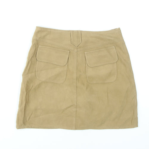 Madlen Womens Beige Wool Blend Short Pencil Skirt Size S UK 8