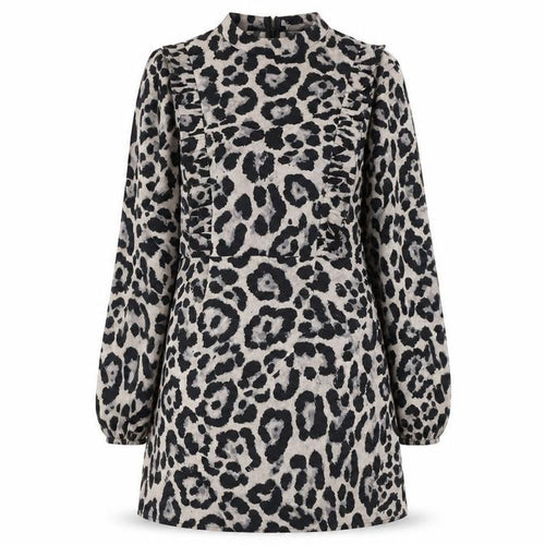 AX Paris Women Grey Animal Print Shift Mini Dress Size 14