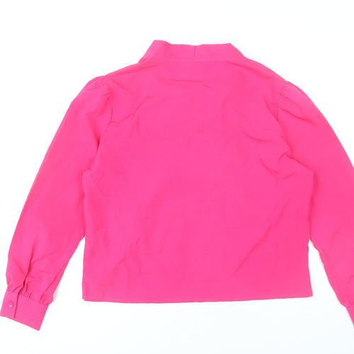 Urban Bliss Womens Pink Blouse Size 14 Long Sleeve Bow Neck