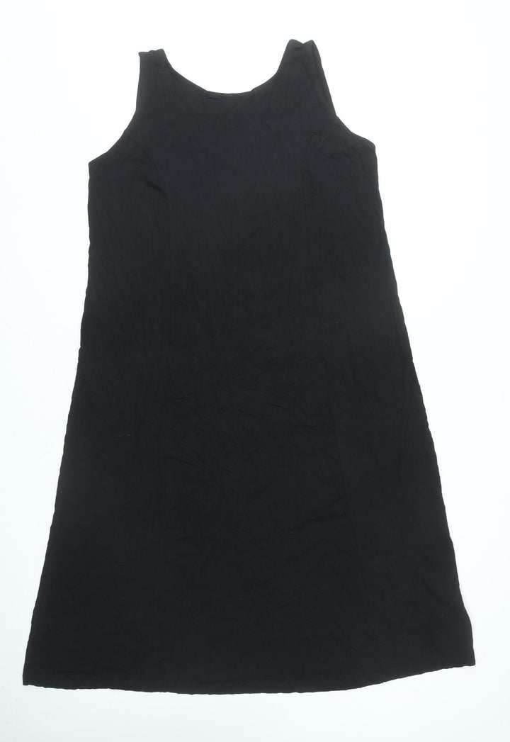 bpc bonprix Women’s Black L Shift Dress Sleeveless Stretch Viscose