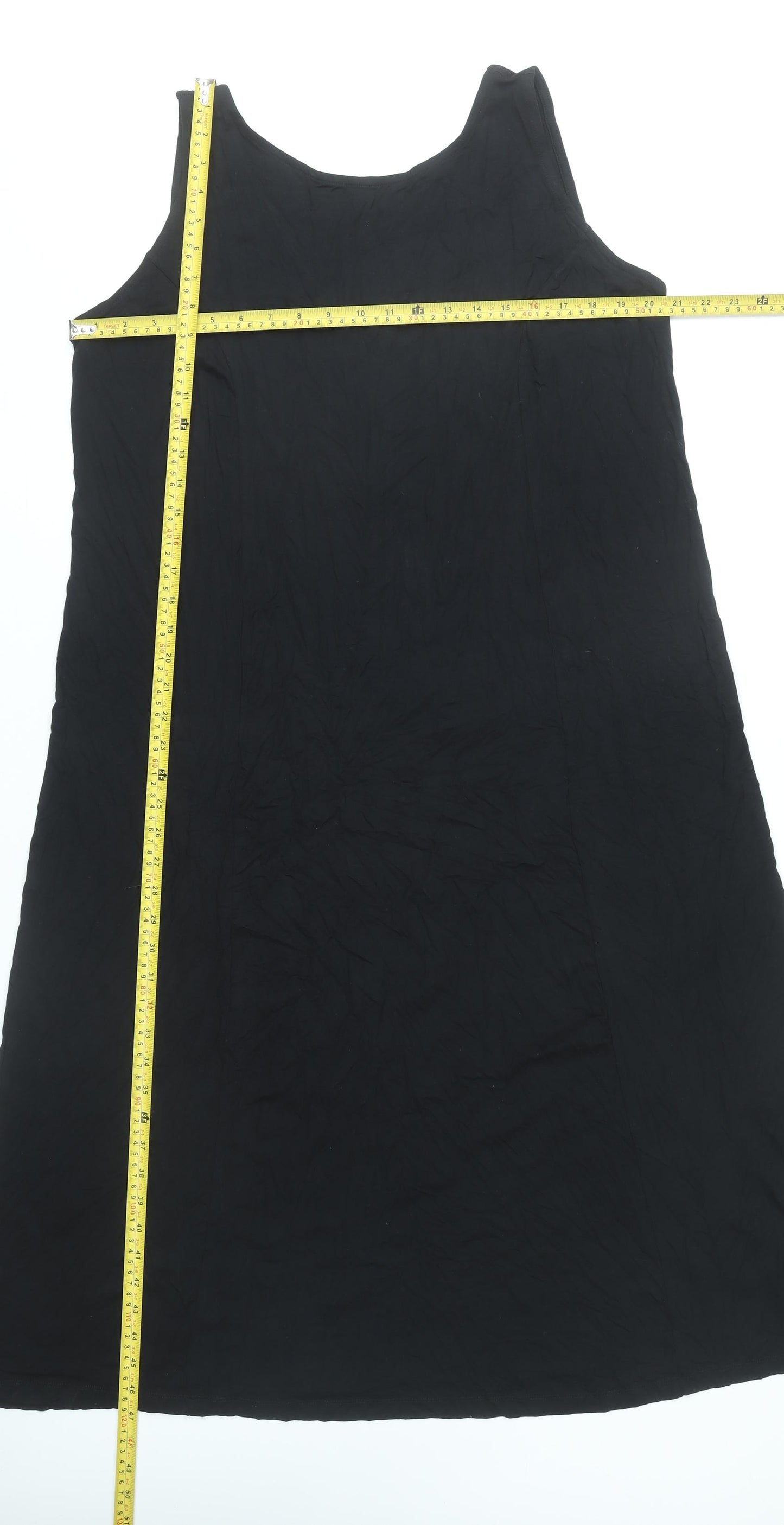 bpc bonprix Women’s Black L Shift Dress Sleeveless Stretch Viscose