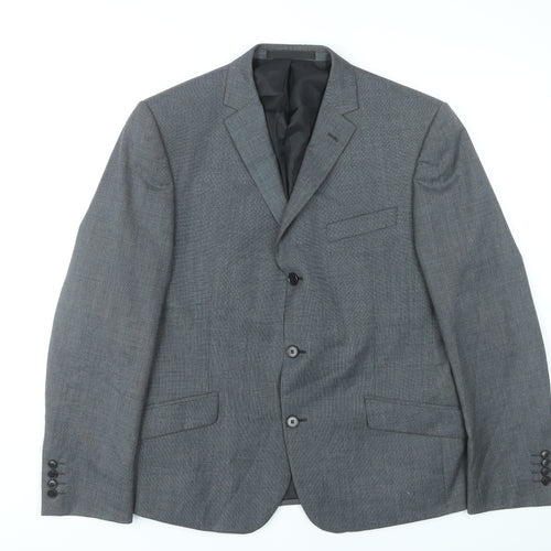 Marks and Spencer Men Grey Wool Blend Blazer Jacket 42 M Regular