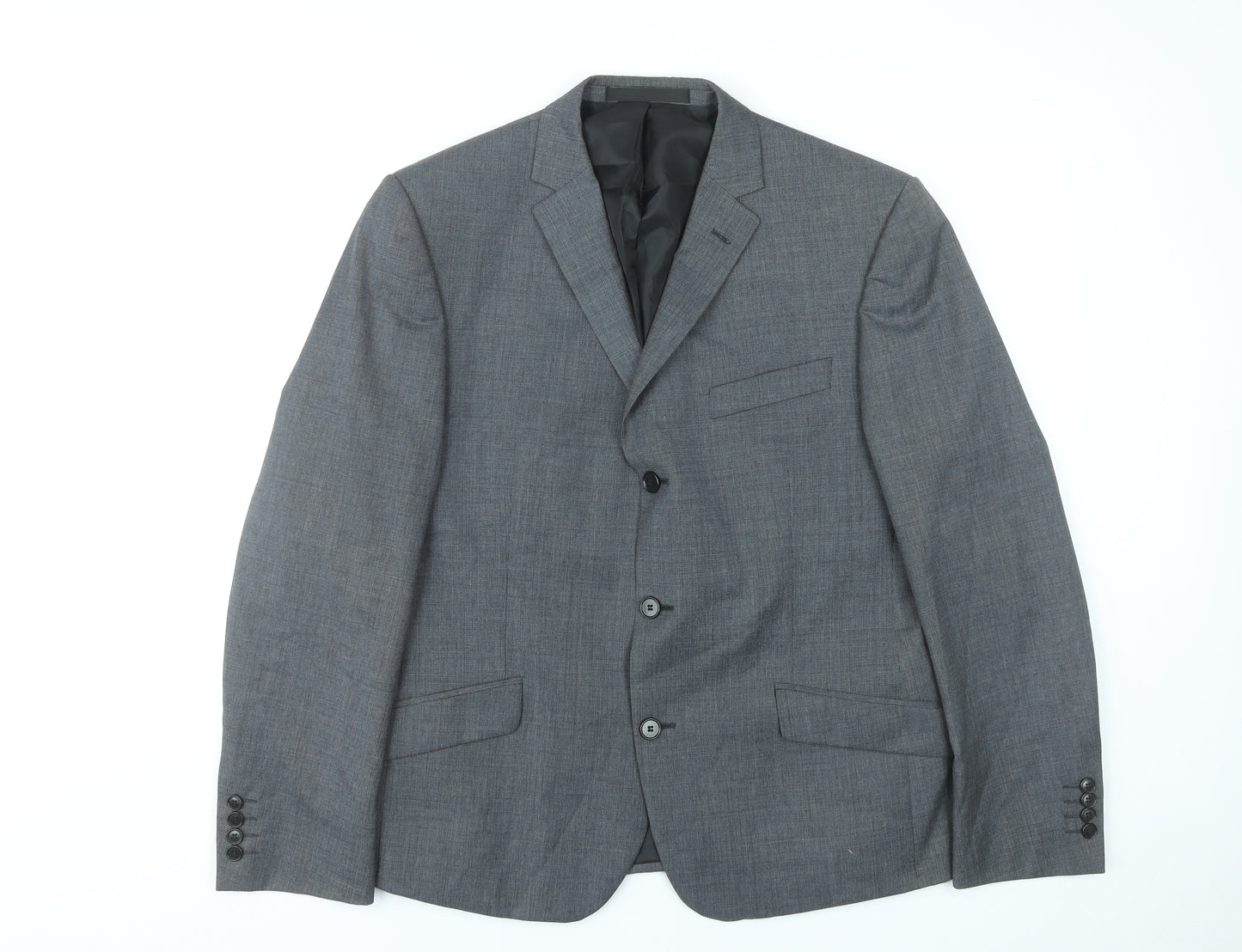 Marks and Spencer Men Grey Wool Blend Blazer Jacket 42 M Regular