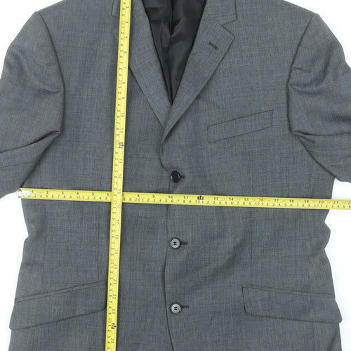 Marks and Spencer Men Grey Wool Blend Blazer Jacket 42 M Regular
