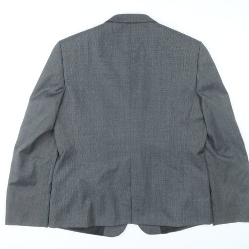 Marks and Spencer Men Grey Wool Blend Blazer Jacket 42 M Regular
