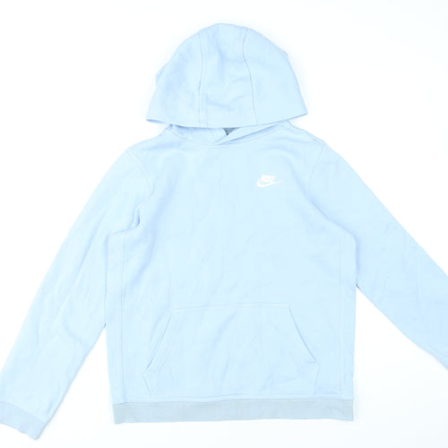 Nike Boys Blue Pullover Hoodie XL 158-170cm Fleece Cotton Blend