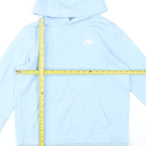 Nike Boys Blue Pullover Hoodie XL 158-170cm Fleece Cotton Blend