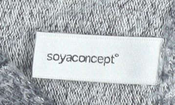 Soyaconcept Women’s Grey Animal Print Jersey Top Size S Relaxed Fit