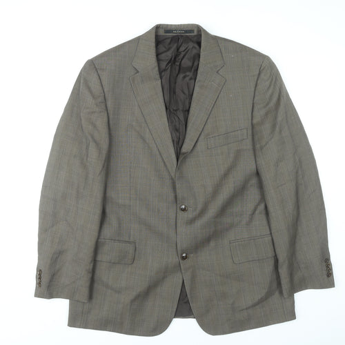 Return Men's Brown Check Blazer Size 38 Regular Fit Notch Lapel