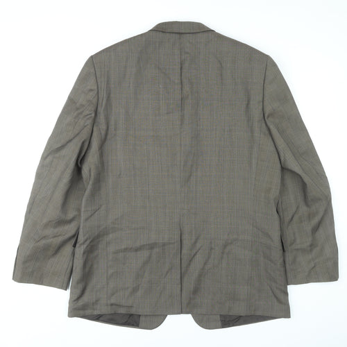 Return Men's Brown Check Blazer Size 38 Regular Fit Notch Lapel