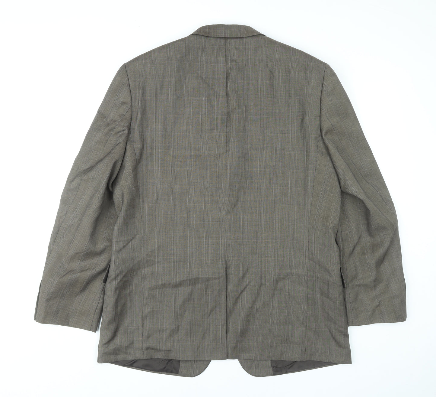 Return Men's Brown Check Blazer Size 38 Regular Fit Notch Lapel