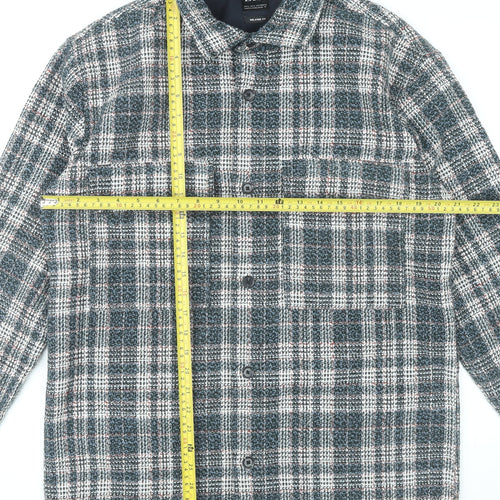 Zara Men’s Multicoloured Checked Button-Up Shirt L Relaxed Fit