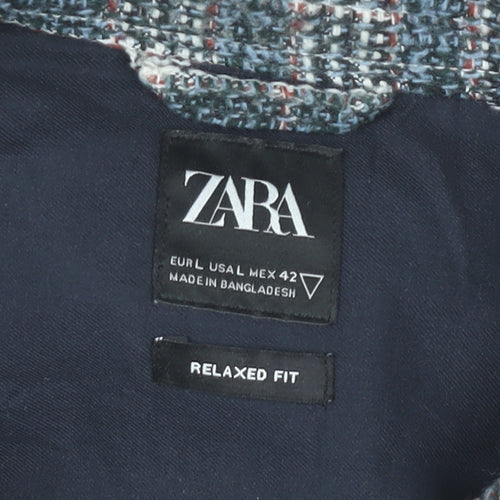 Zara Men’s Multicoloured Checked Button-Up Shirt L Relaxed Fit