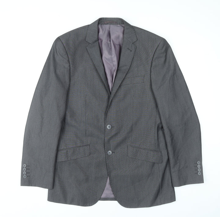 F&F Men’s Grey 38R Pinstripe Blazer Single-Breasted Jacket