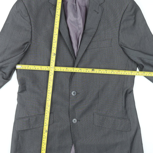 F&F Men’s Grey 38R Pinstripe Blazer Single-Breasted Jacket