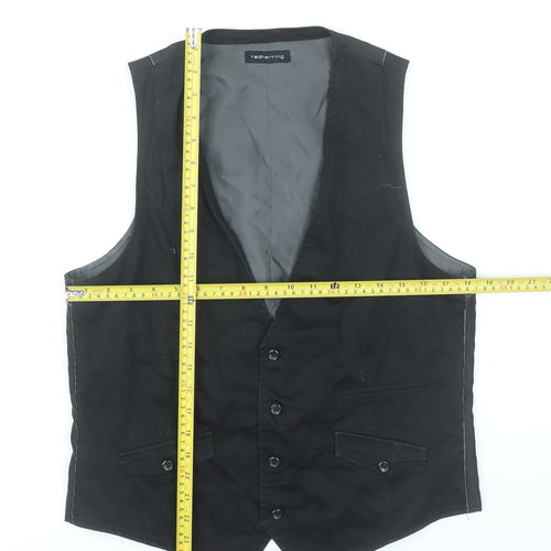 Red Herring Men's Black Waistcoat Medium Chest 39-42" Classic Formal