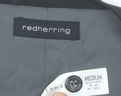 Red Herring Men's Black Waistcoat Medium Chest 39-42" Classic Formal