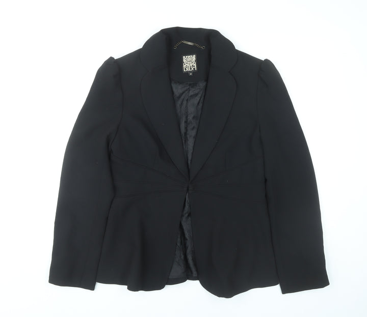 Biba Womens Black Slim Fit Blazer Jacket Size 12