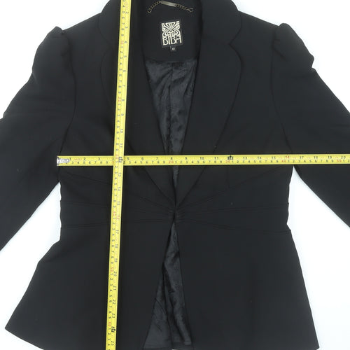Biba Womens Black Slim Fit Blazer Jacket Size 12