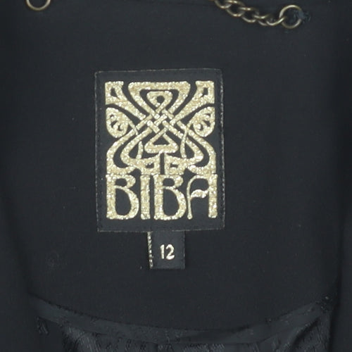 Biba Womens Black Slim Fit Blazer Jacket Size 12