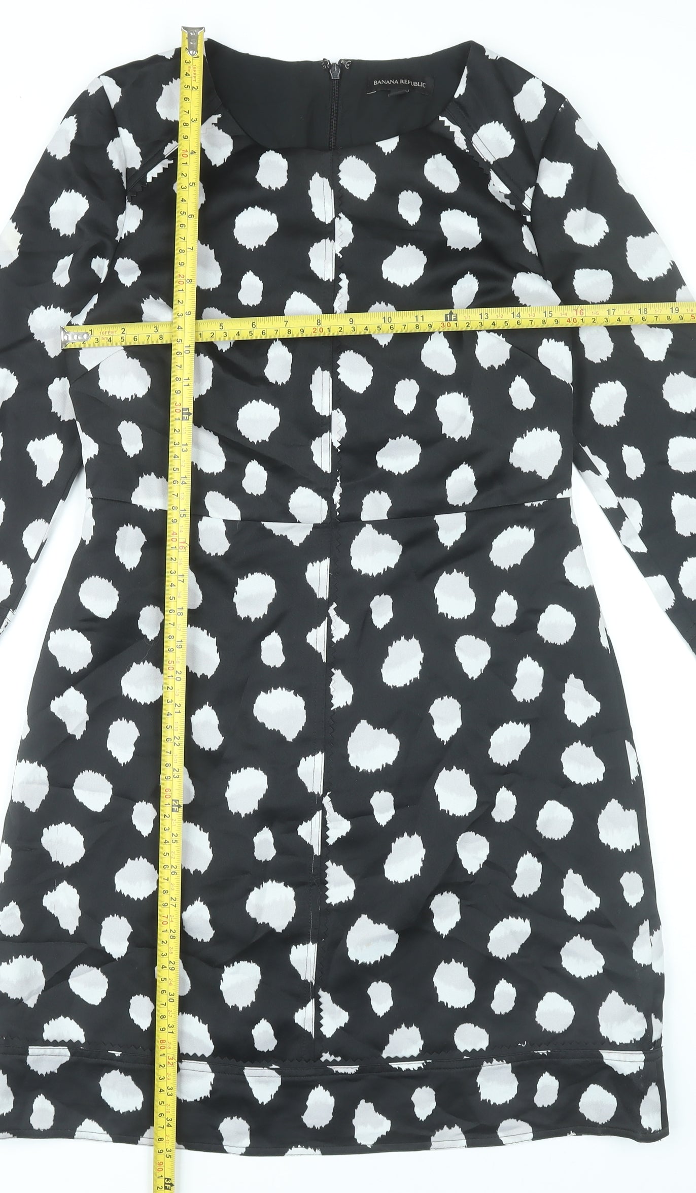 Banana Republic Women’s Black Polka Dot Sheath Dress Size 8 Knee Length