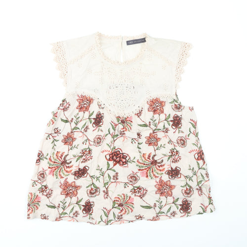 Marks and Spencer Womens Ivory Floral Tunic Blouse Size 12