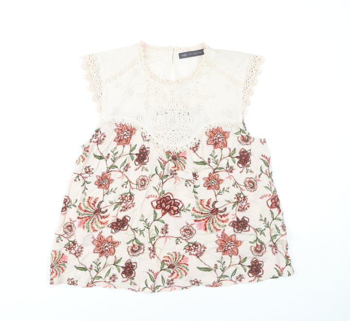 Marks and Spencer Womens Ivory Floral Tunic Blouse Size 12