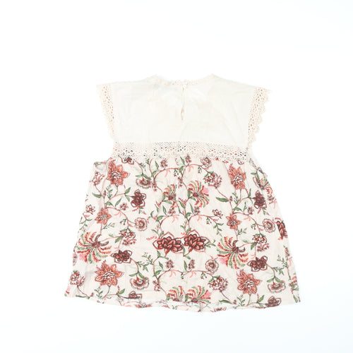 Marks and Spencer Womens Ivory Floral Tunic Blouse Size 12