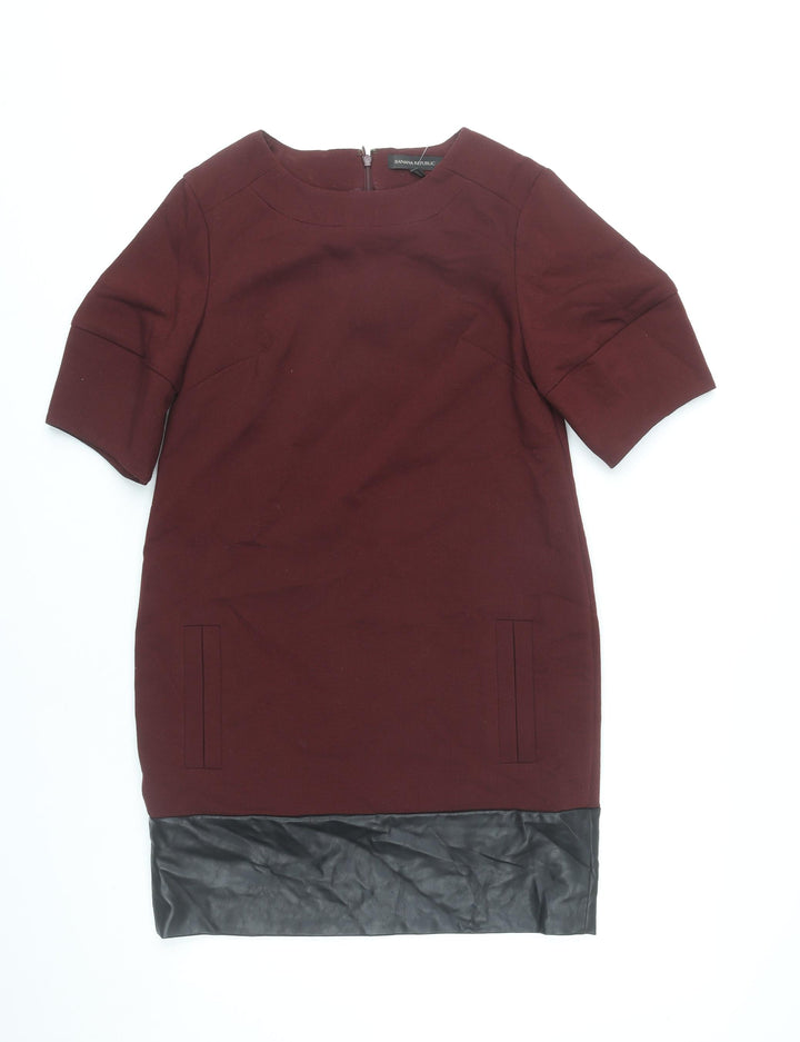 Banana Republic Women’s Red Shift Dress Size 6 Half Sleeve Knee Length