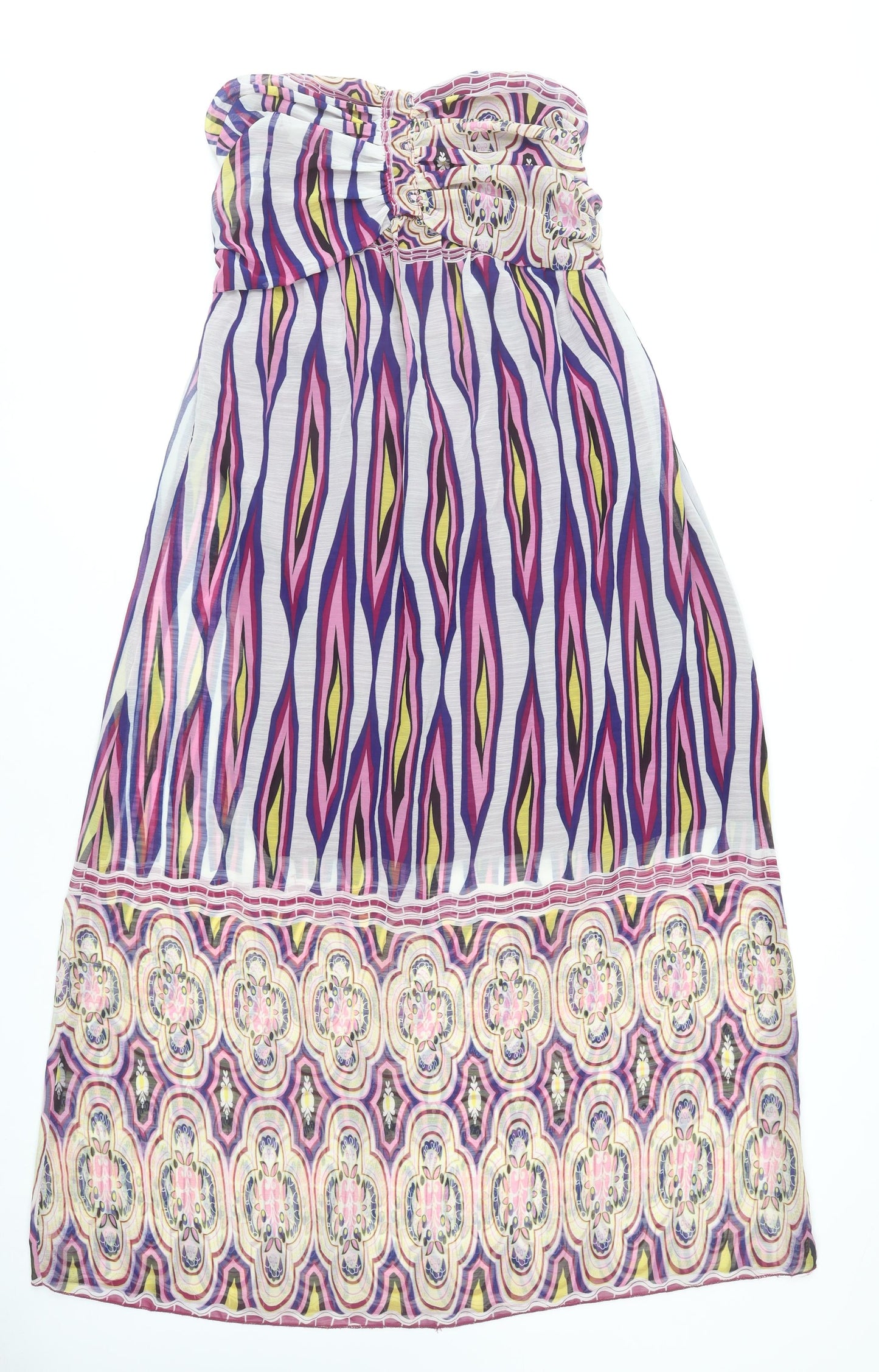 Kam Tong Womens Multicoloured Strapless Bohemian Knee Dress XL