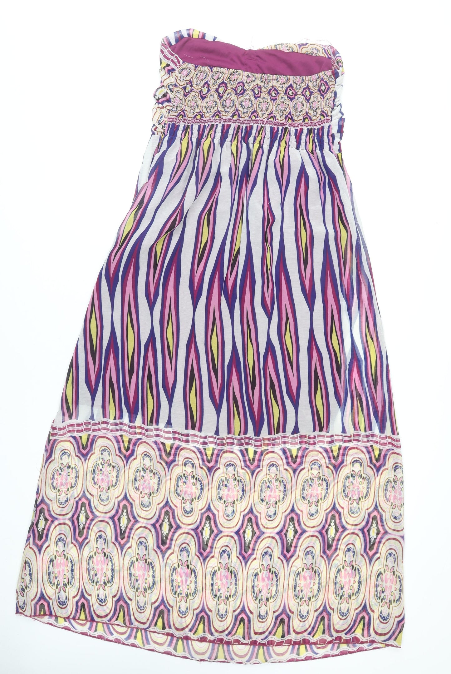 Kam Tong Womens Multicoloured Strapless Bohemian Knee Dress XL