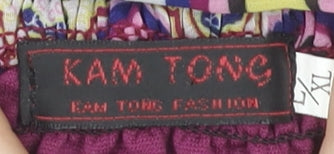 Kam Tong Womens Multicoloured Strapless Bohemian Knee Dress XL