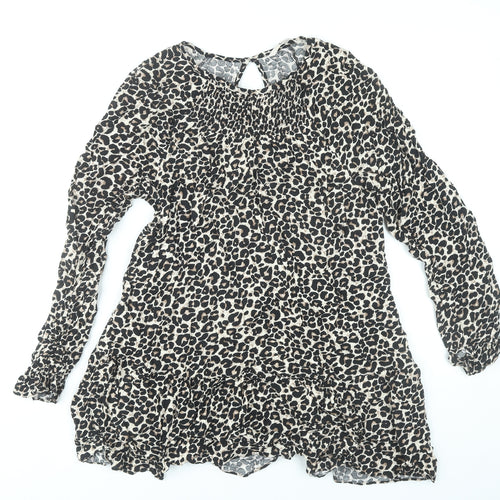 Tu Women’s Multicoloured Leopard Print Shift Dress Size 14