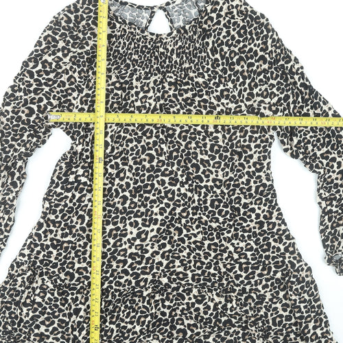 Tu Women’s Multicoloured Leopard Print Shift Dress Size 14