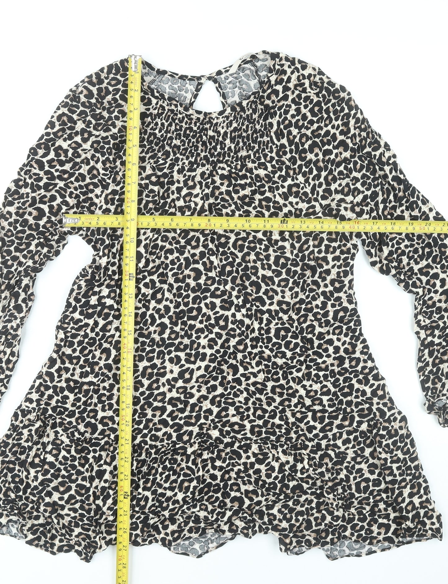 Tu Women’s Multicoloured Leopard Print Shift Dress Size 14