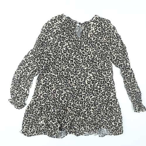 Tu Women’s Multicoloured Leopard Print Shift Dress Size 14