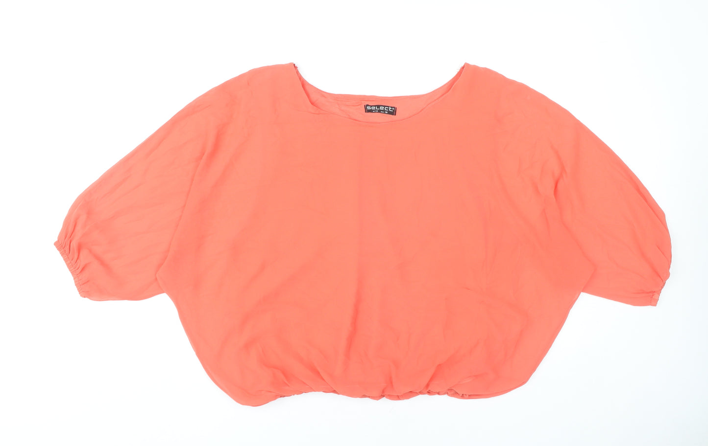 Select Women’s Orange Size 10 Tunic Blouse Lightweight Scoop Neck