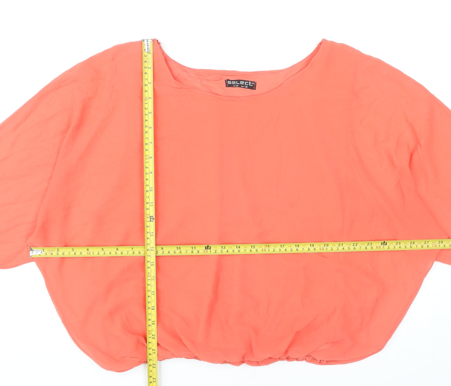 Select Women’s Orange Size 10 Tunic Blouse Lightweight Scoop Neck