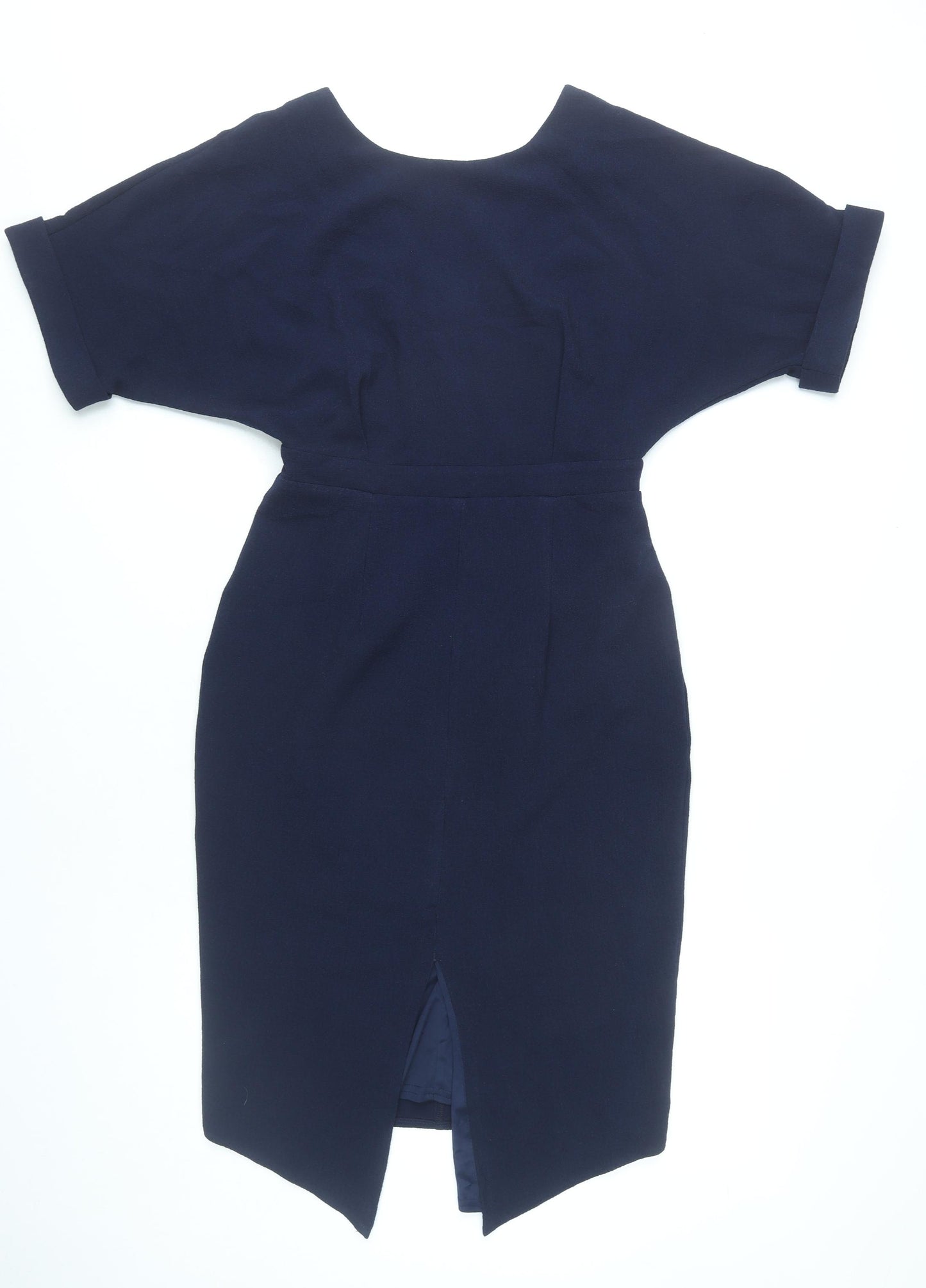 ASOS Women Blue Size 10 Sheath V-Neck Short Sleeve Dress